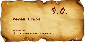 Veres Ormos névjegykártya
